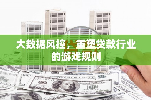 凌河大数据风控，重塑贷款行业的游戏规则