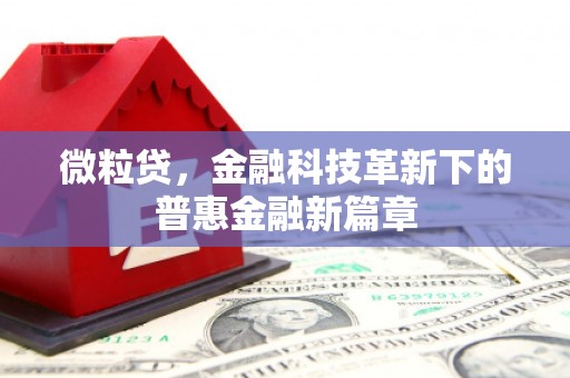 凌河微粒贷，金融科技革新下的普惠金融新篇章
