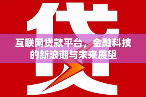 凌河互联网贷款平台，金融科技的新浪潮与未来展望