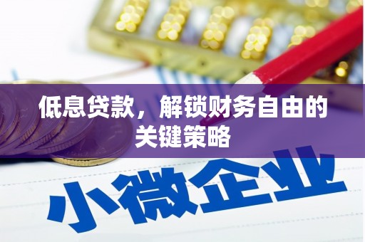 凌河低息贷款，解锁财务自由的关键策略