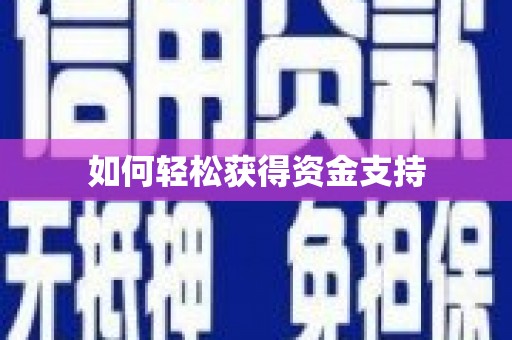 凌河如何轻松获得资金支持